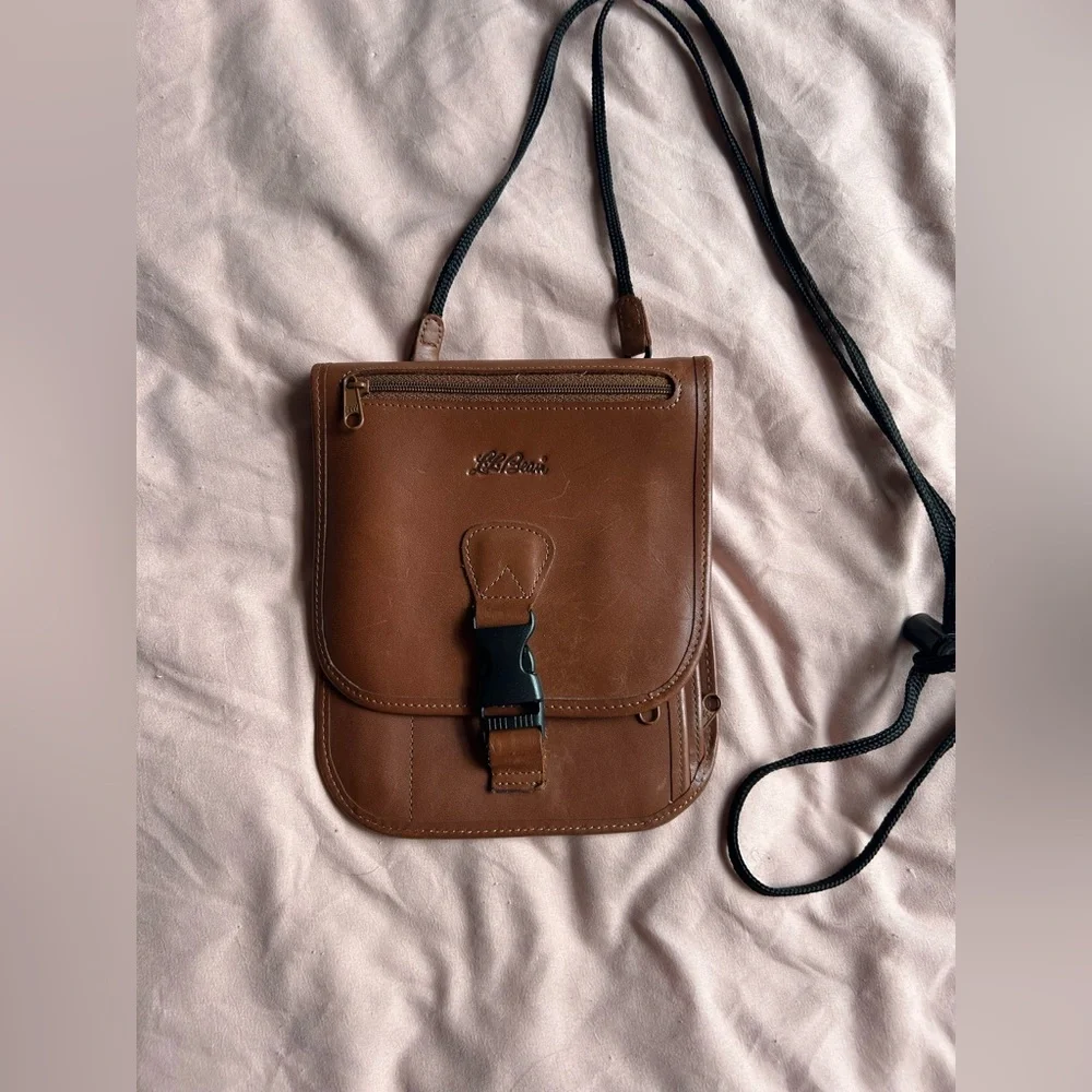 L.L. Bean Brown Full Grain Leather Crossbody Bag